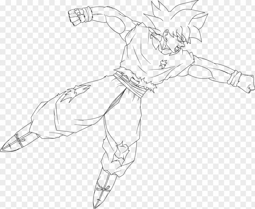 Goku Line Art Super Saiya Drawing Sketch PNG