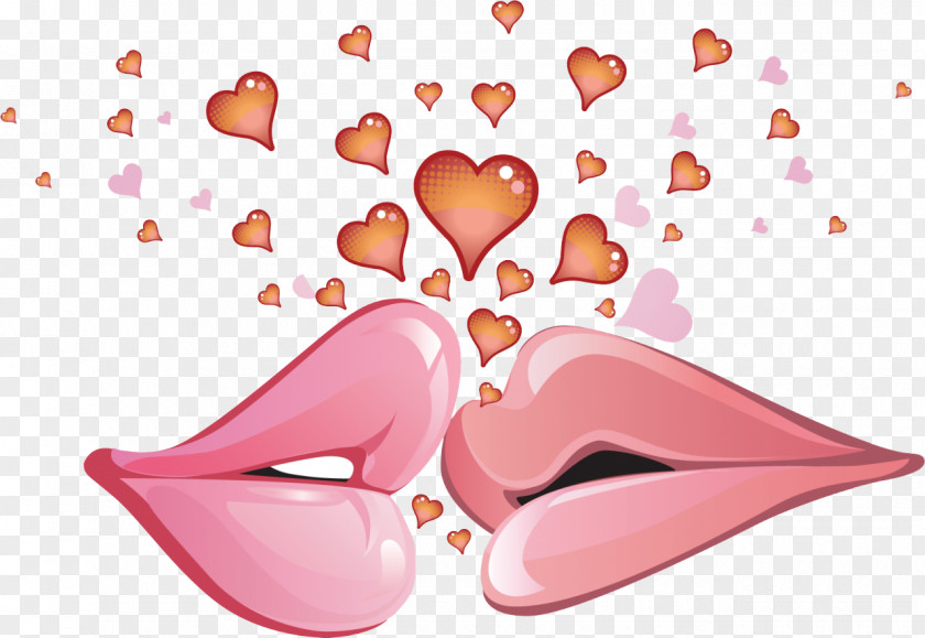 Kiss Heart Lip Valentine's Day Clip Art PNG
