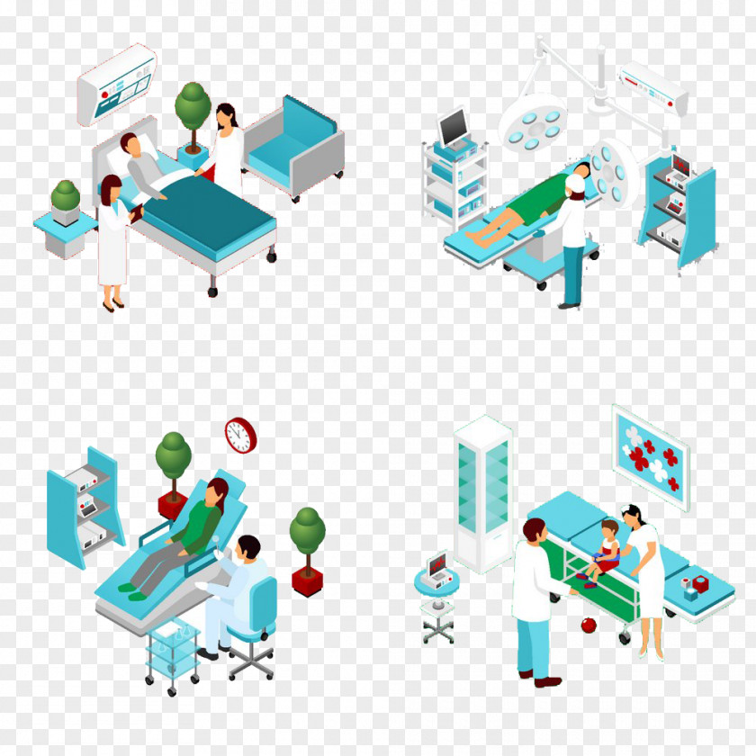 Four Hospital Departments Buckle Creative HD Free Patient Health Care Illustration PNG