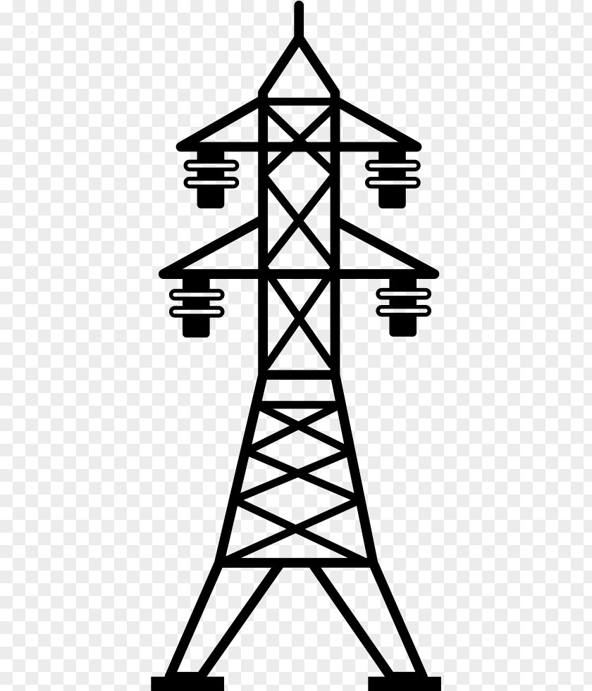 High Voltage Electric Power Transmission Tower Electricity Overhead Line PNG