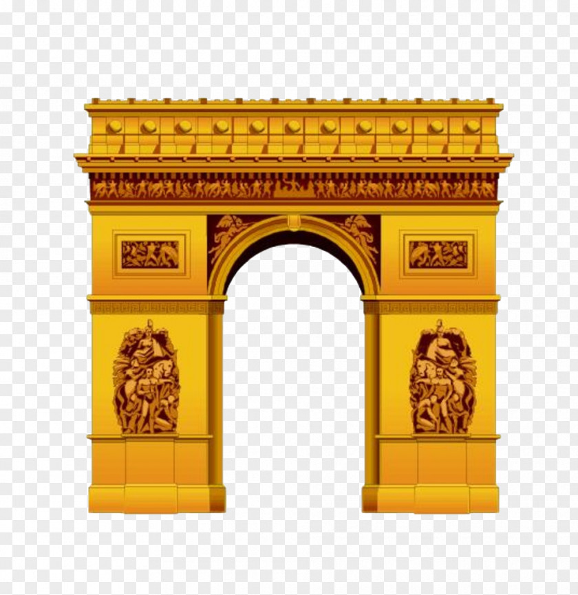 Golden Door Arch Building PNG