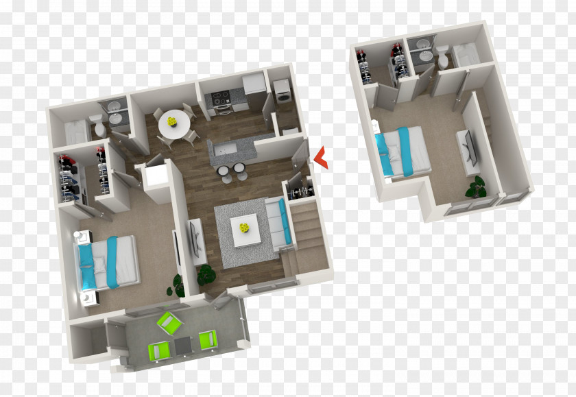 House 3D Floor Plan PNG