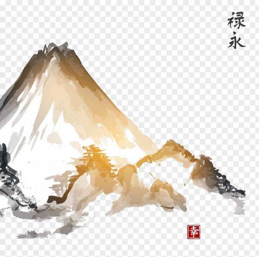 Japan Ink Mountain High-definition Deduction Material PNG ink mountain high-definition deduction material clipart PNG