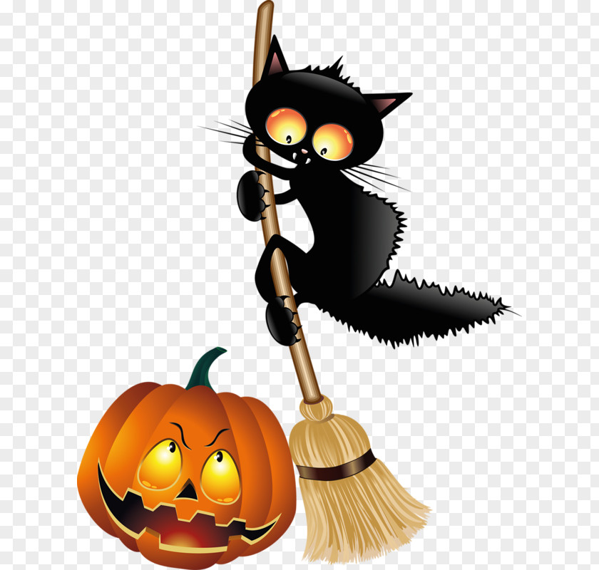 Black Cat Halloween Jack-o'-lantern Clip Art PNG