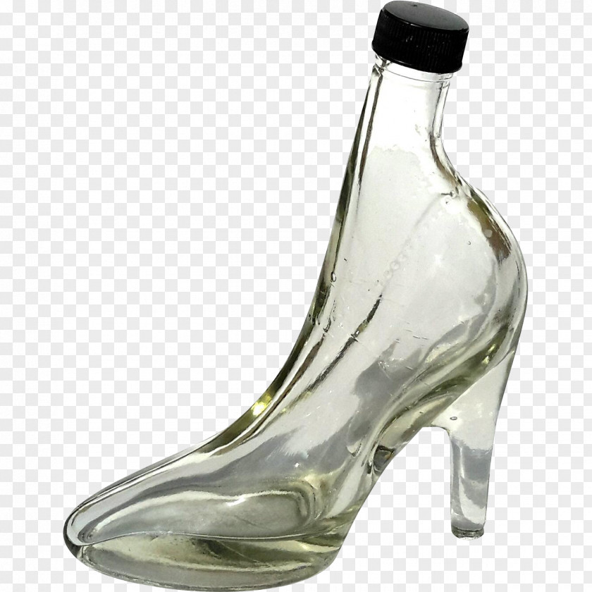 Glass Bottle Slipper High-heeled Shoe PNG