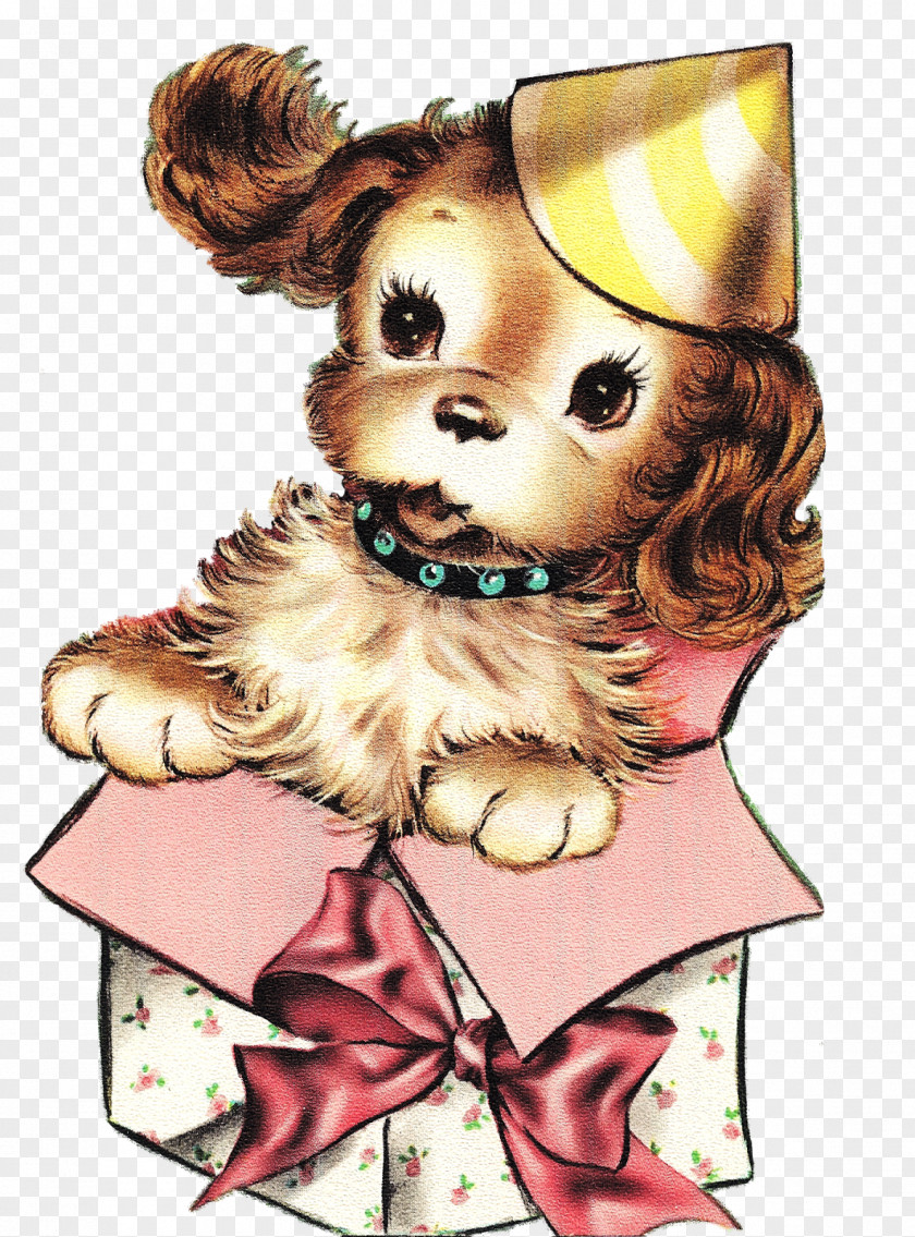 Classic Old Box Puppy Love Dog Doll Illustration PNG