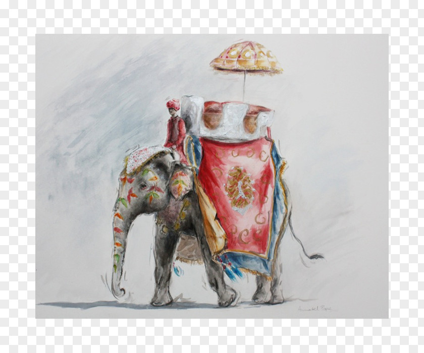 Painting Watercolor Indian Elephant Big Five Game PNG