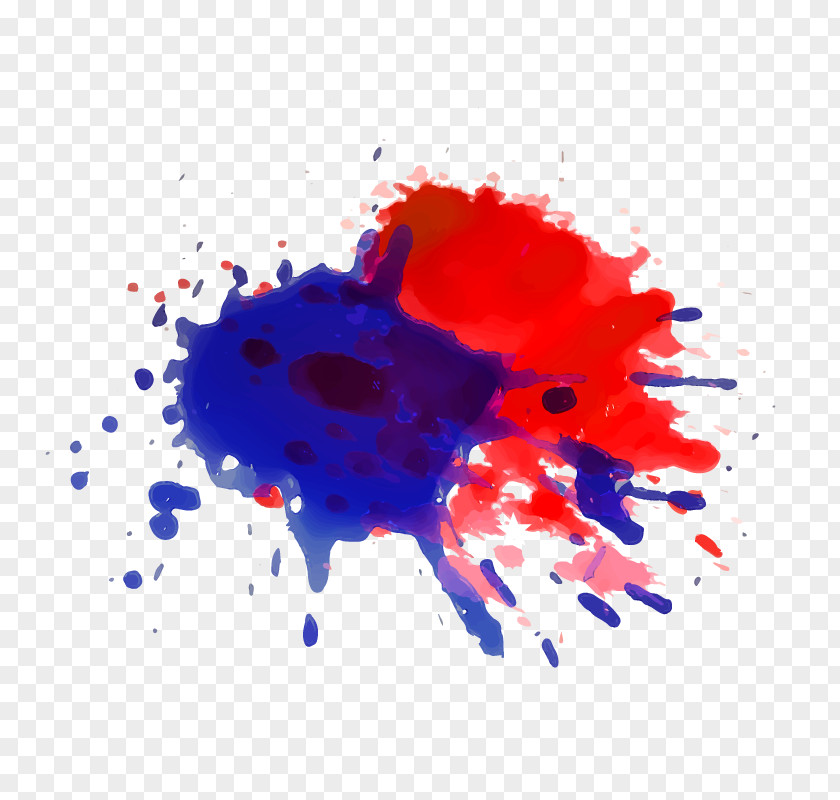 Vector Red And Blue Ink Jet United States Inkjet Printing PNG