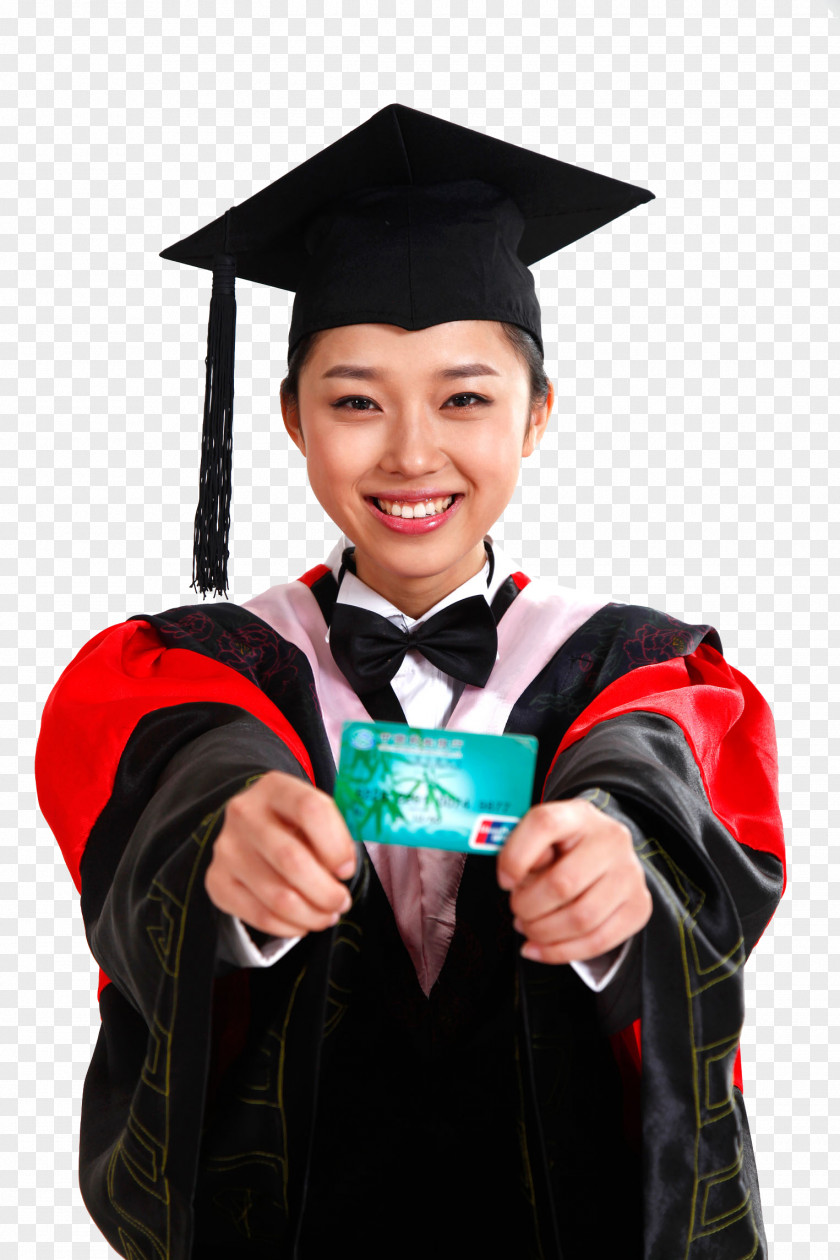 A Student With Bank Card Loan Money Banknote PNG