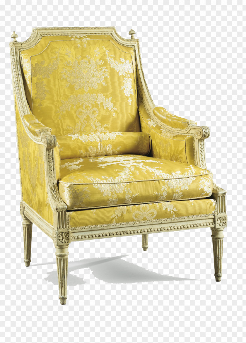 European Gold Color Foot Line Armchair Wing Chair Table Couch Furniture PNG