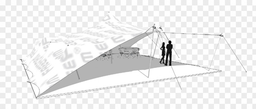 Stretch Tents Line Art Point PNG