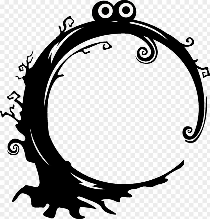 Ornament Blackandwhite Halloween Tree PNG