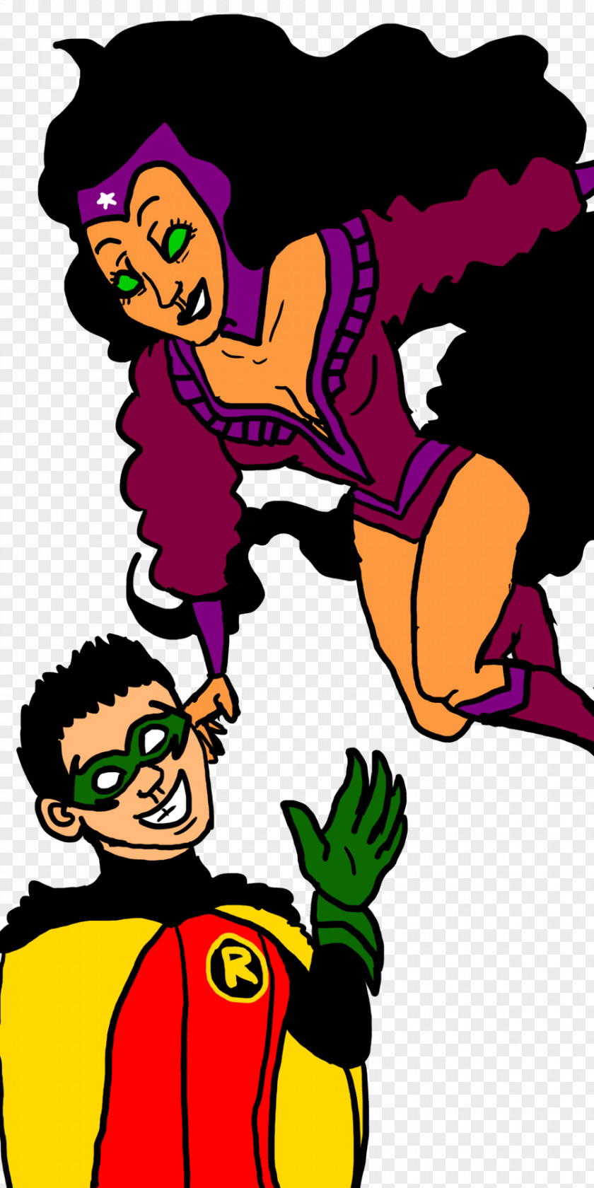 Robin And Starfire Vertebrate Human Behavior Cartoon Clip Art PNG