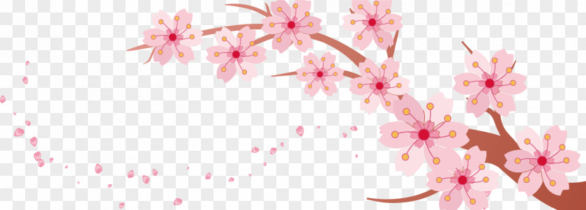 Spring Pink Cherry Creative Blossom Banner PNG