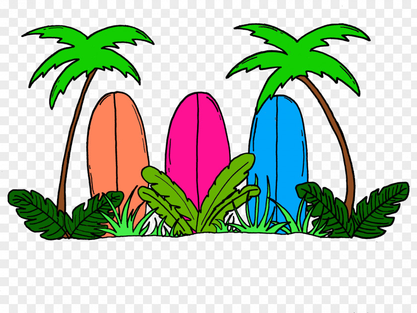 Summer Surfboard Hawaiian Designer Dribbble Illustration Clip Art PNG