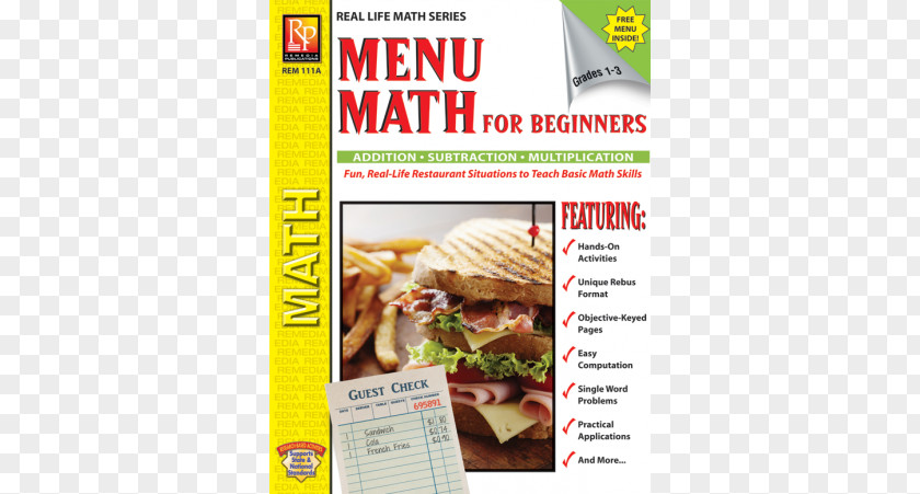 Menu Book Fast Food Math For Beginners Market The Pepperoni Parade And Power Of Prayer PNG