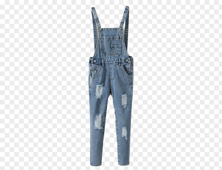 Ripped Denim Jeans Overall Pocket Clothing PNG