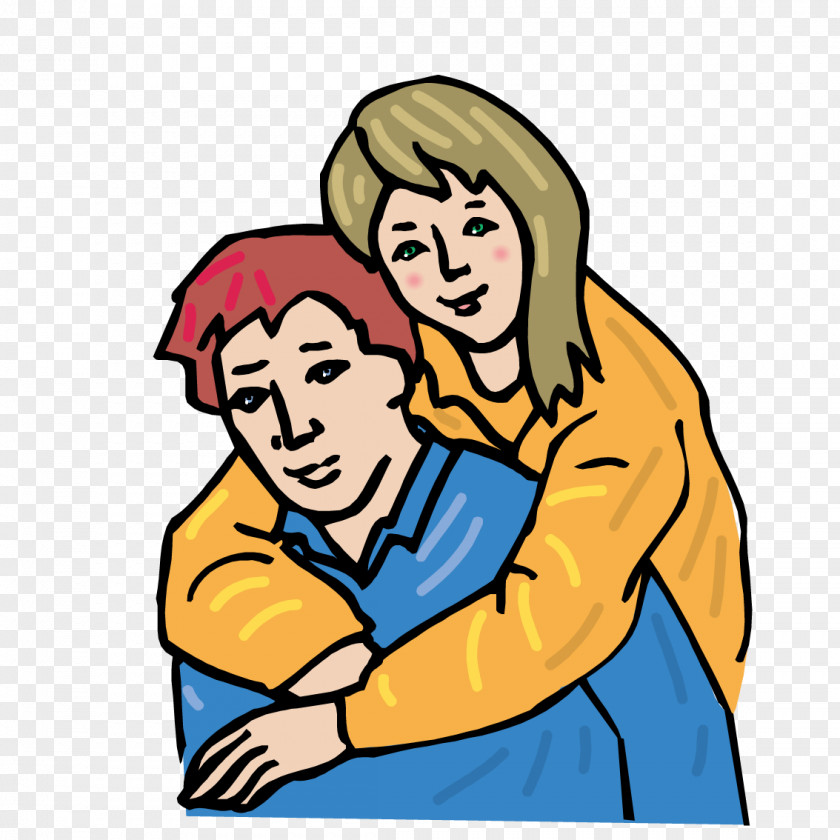 Woman Lying On A Man's Back Cartoon Father PNG