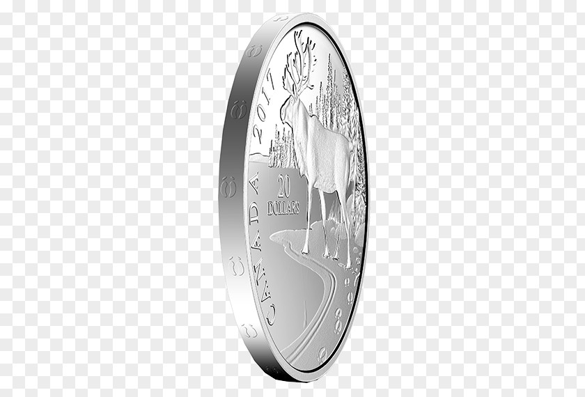 Silver Edge Coin Boreal Woodland Caribou Gold PNG
