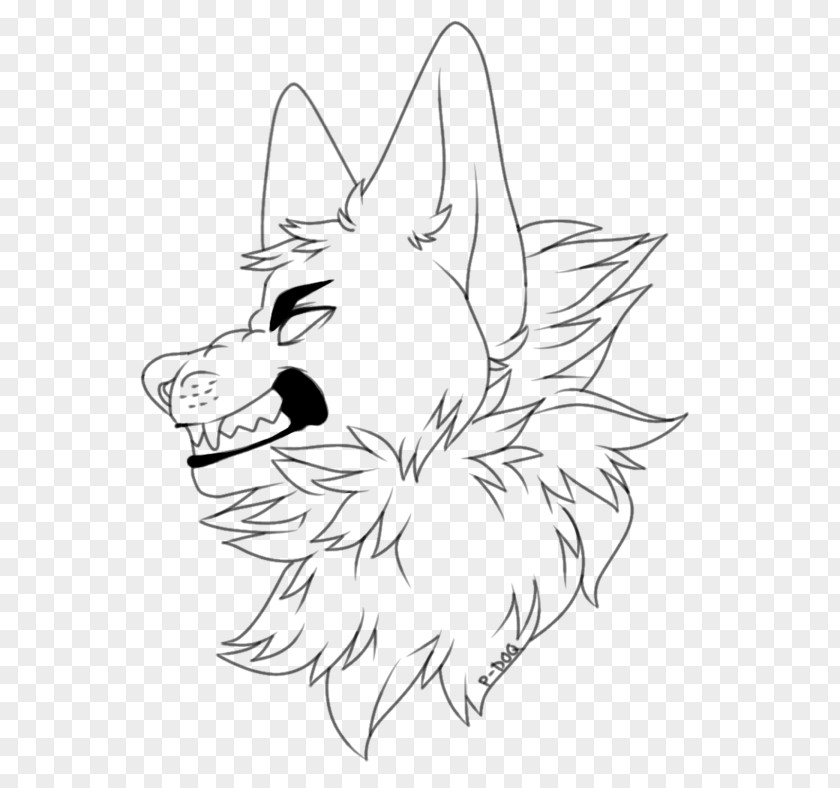 Angry Wolf Line Art Whiskers Drawing Painting PNG