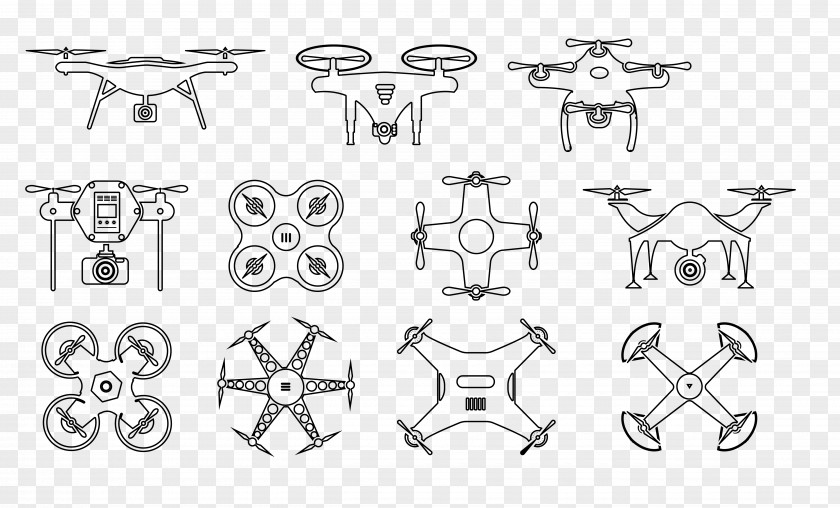 Flat UAV Airplane Unmanned Aerial Vehicle Design Illustration PNG