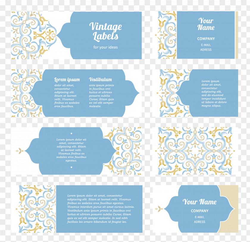 Flower Pattern Business Card PNG