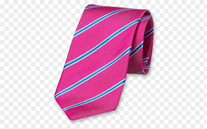 Satin Necktie Silk Blue Fuchsia Stripe PNG