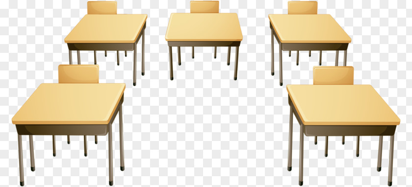 Table And Benches Classroom Cartoon Royalty-free Illustration PNG