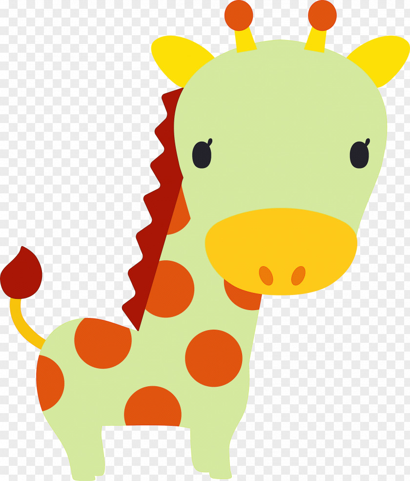Giraffe Giraffidae Yellow Cartoon Animal Figure PNG