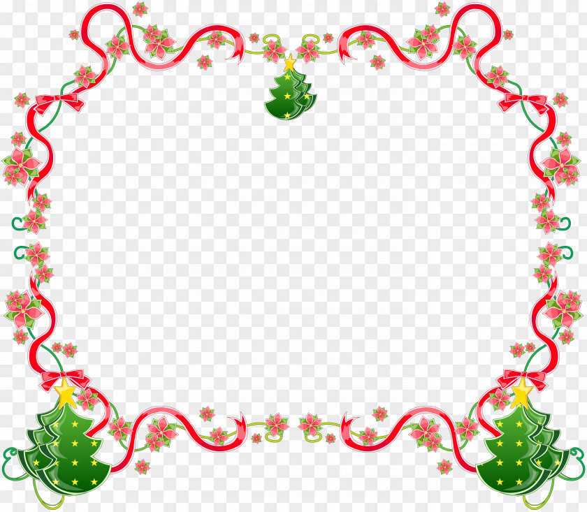 Lace Boarder Christmas Tree Candy Cane Clip Art PNG