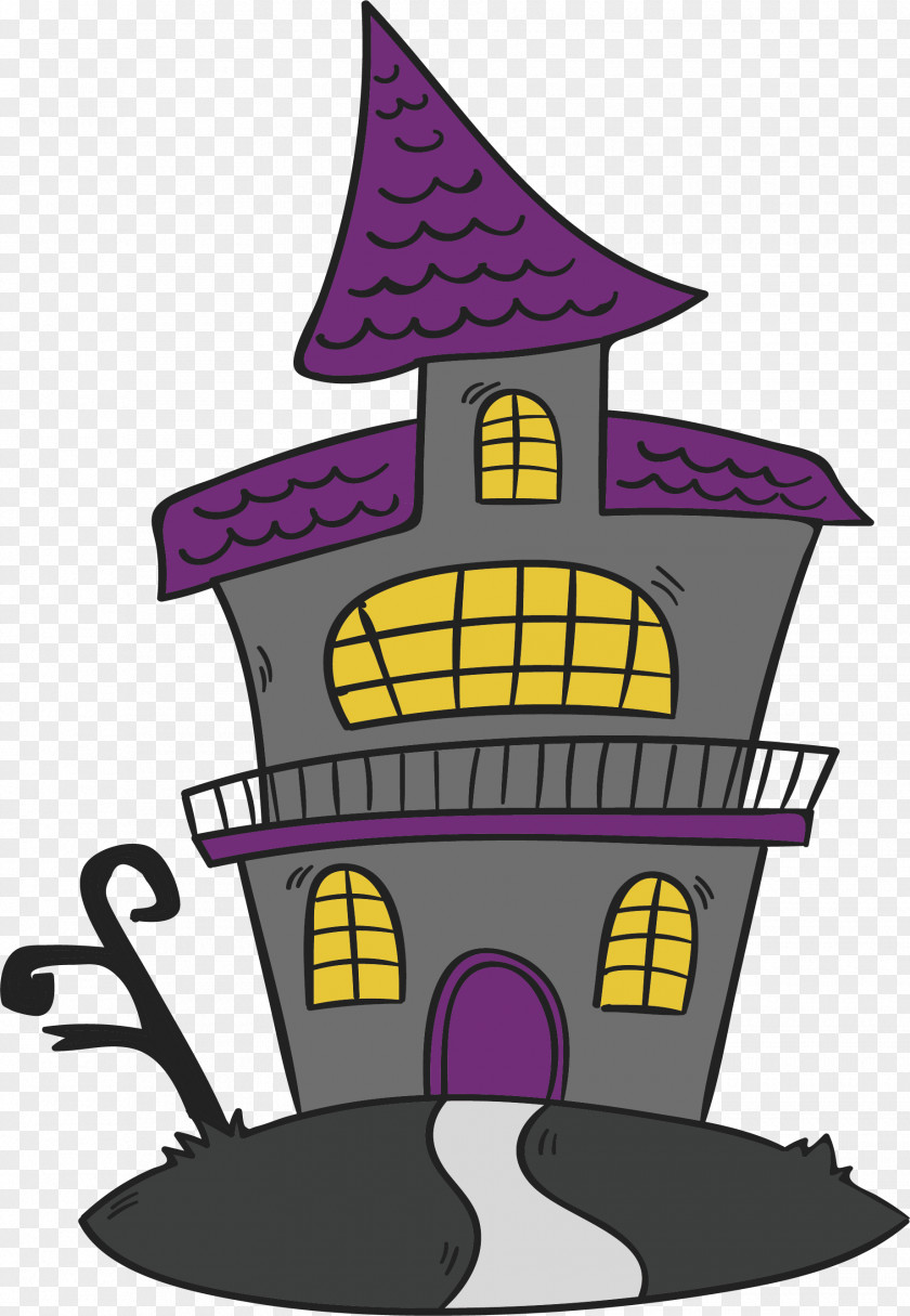 Painted Horror Castle PNG