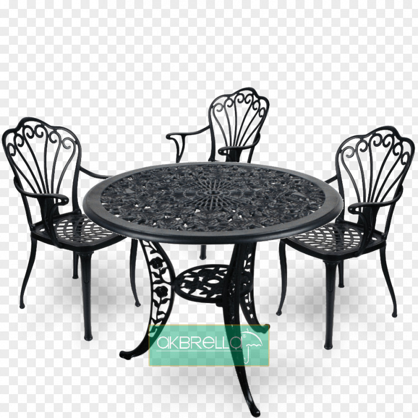 Table Chair Wrought Iron Garden Furniture Cast PNG