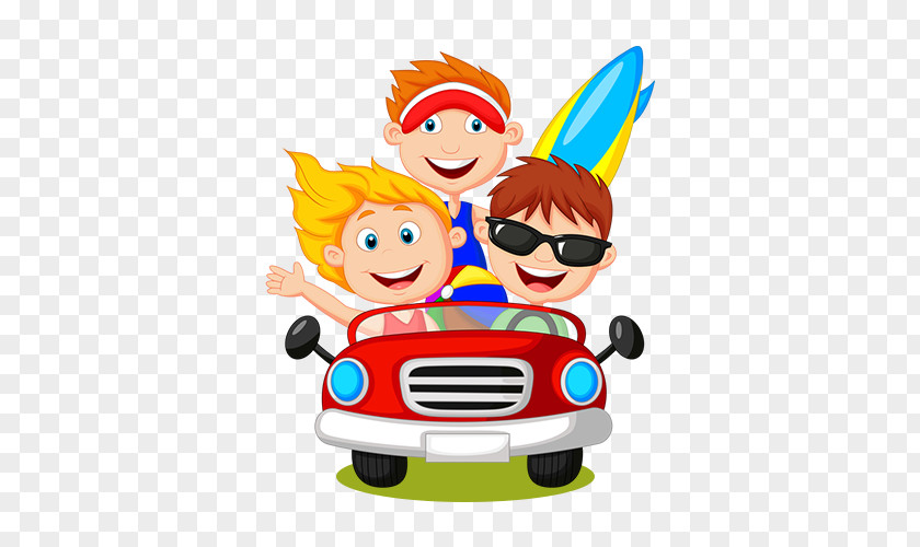 Cartoon Characters Driving A Ride Of The Brothers Illustration PNG