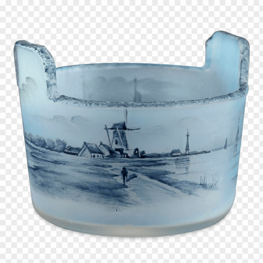 Glass Salt Cellar Daum Vitreous Enamel PNG