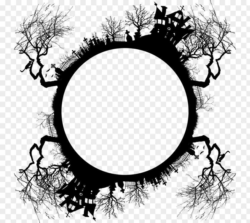 Oval Twig Halloween Tree Branch PNG