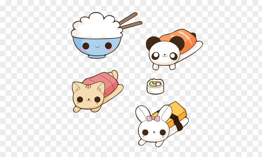 Sushi Japanese Cuisine Kavaii Onigiri Puppy PNG