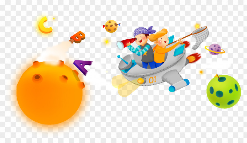 Vector Cartoon Space Travel Outer PNG