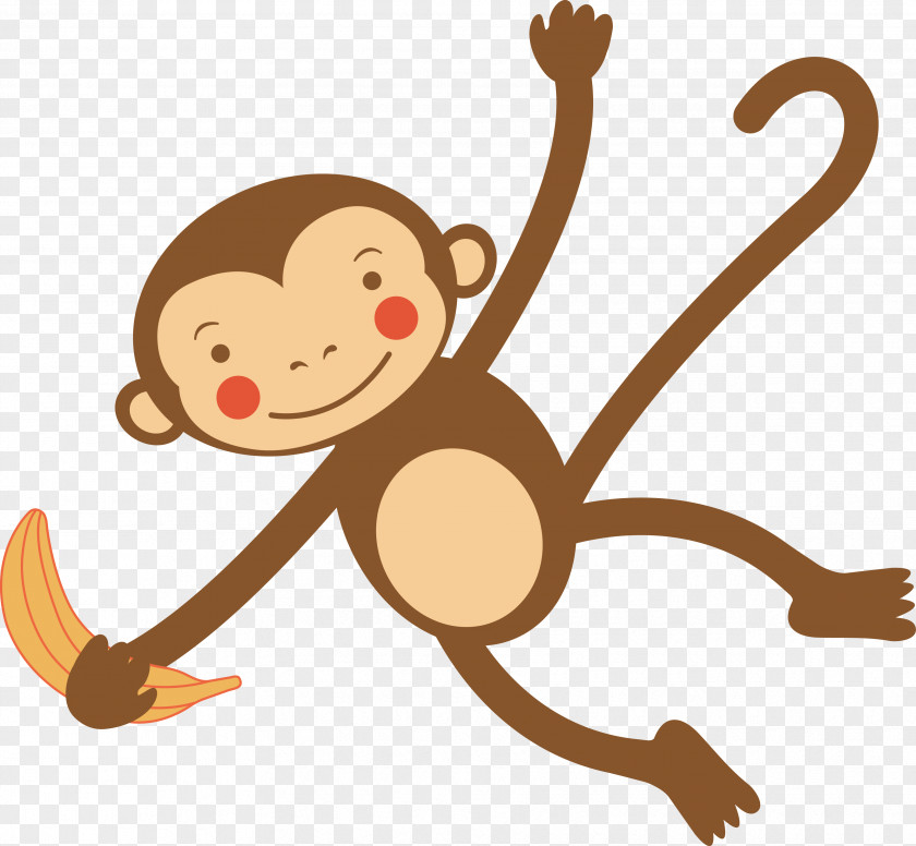 Cartoon,letter,animal,star Monkey Cartoon Illustration PNG