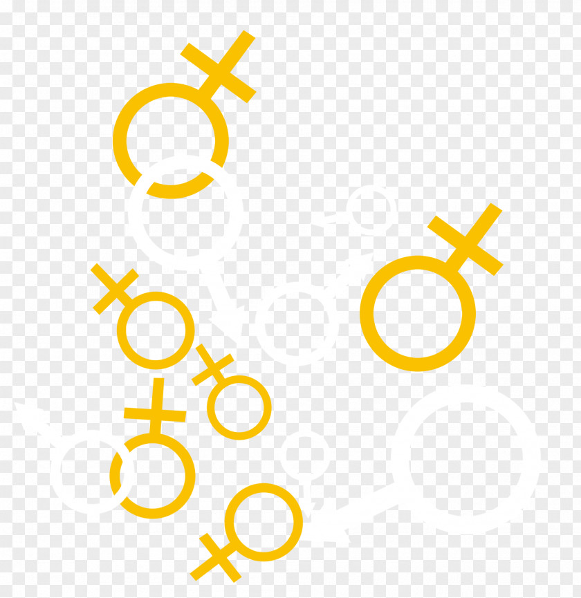 Yellow Male And Female Symbols Shading Decorative Patterns Gender Symbol Woman Computer File PNG