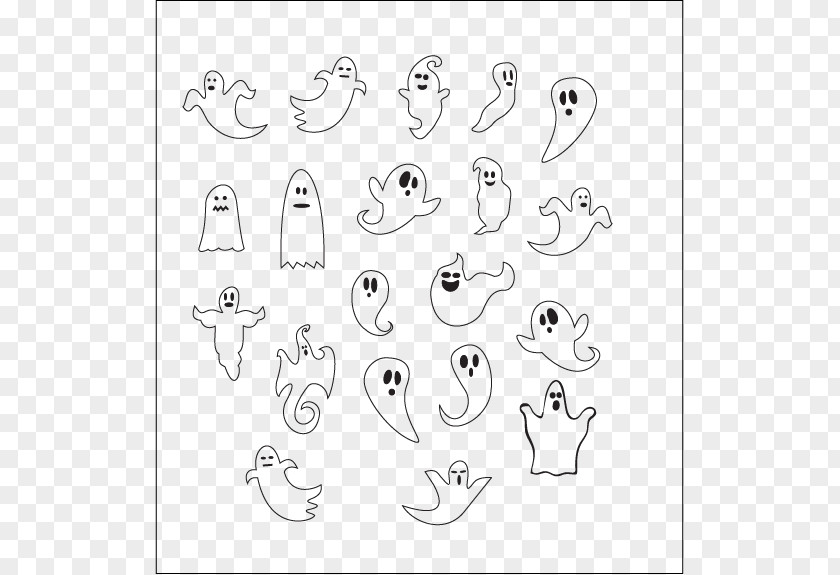 A Variety Of Cute Halloween Ghost Design Ghostimps Paper Clip Art PNG