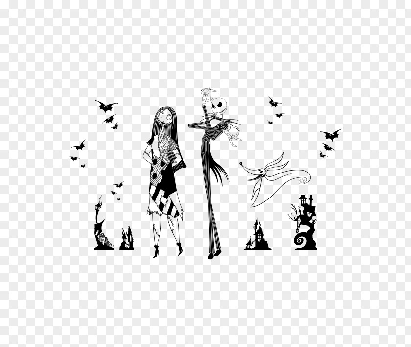 Jack And Sally Skellington YouTube White Visual Arts PNG