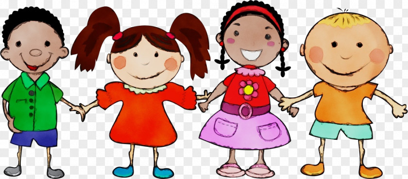 Pleased Playing With Kids Cartoon Sharing Child Happy PNG