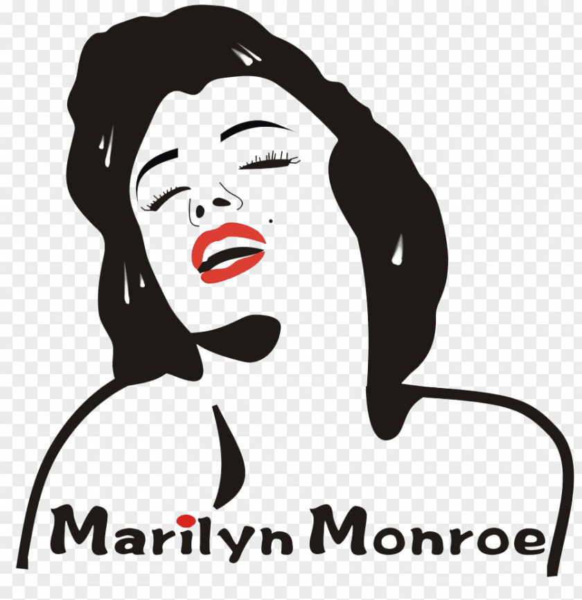 Red Lips Black Hair Beauty Marilyn Monroe Icon PNG