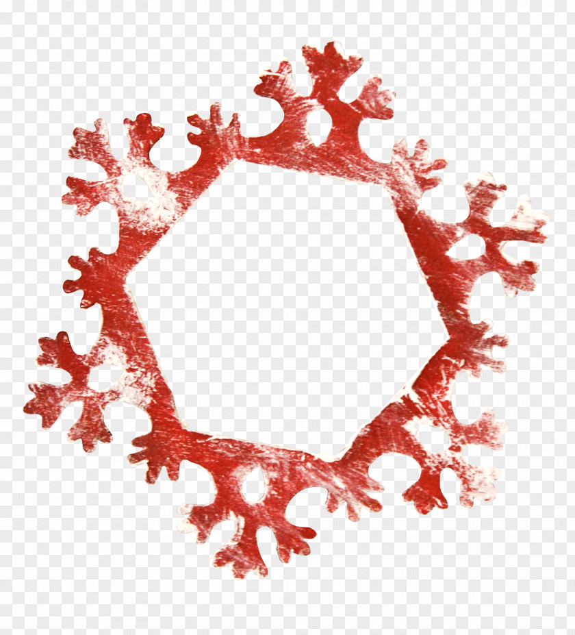 Red Snowflake Creative Picture Frame Pattern PNG