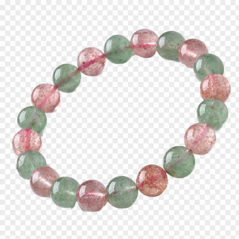 Donghai Crystal Bracelet Strawberry Red And Green Family Quartz PNG
