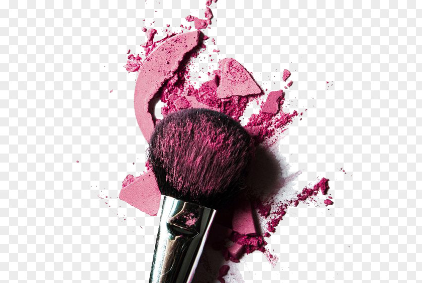 Rose Pink Powder Blush Broken Cosmetics Rouge Face Make-up Artist Makeup Brush PNG