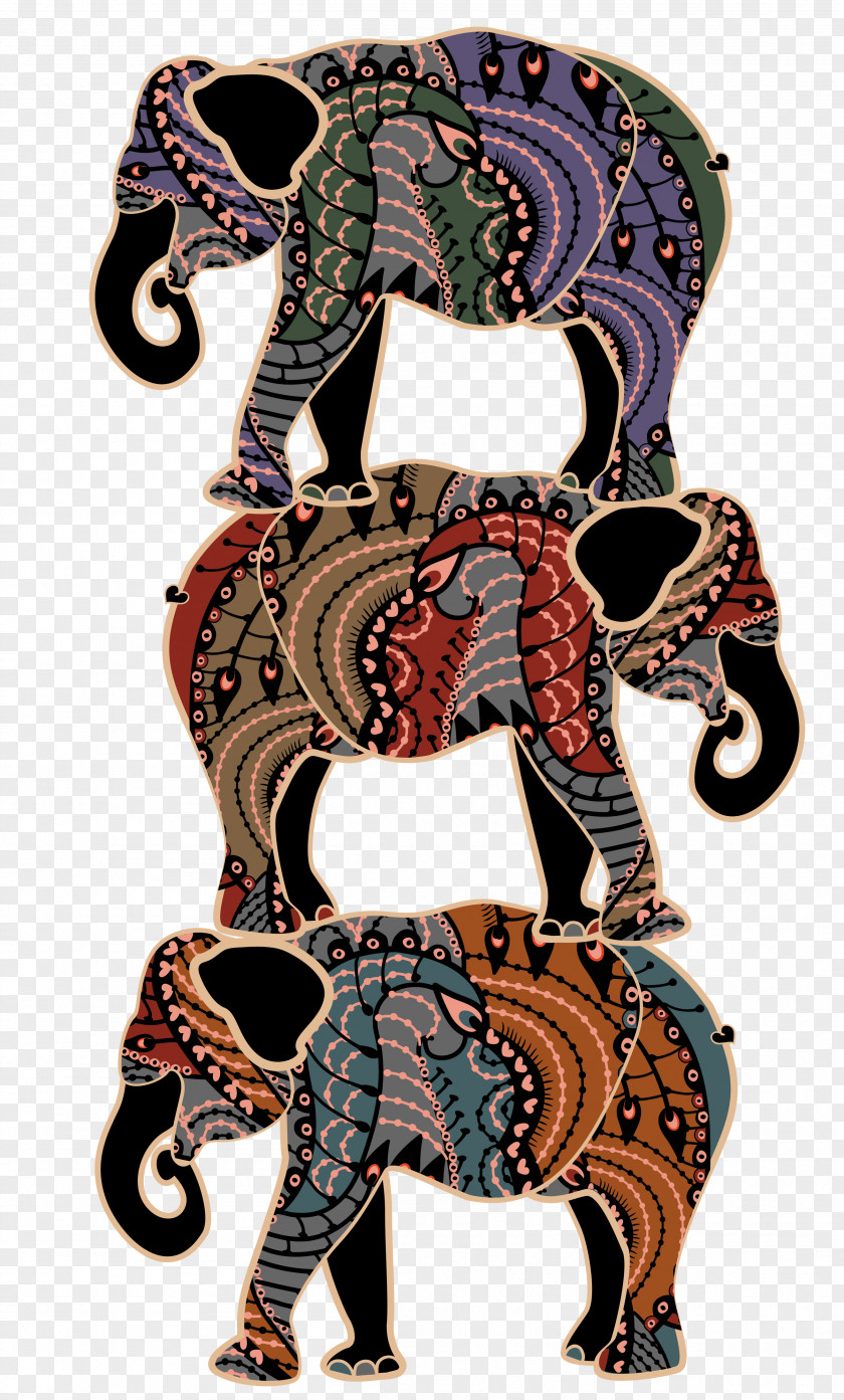 Elephant Indian Visual Arts Painting PNG