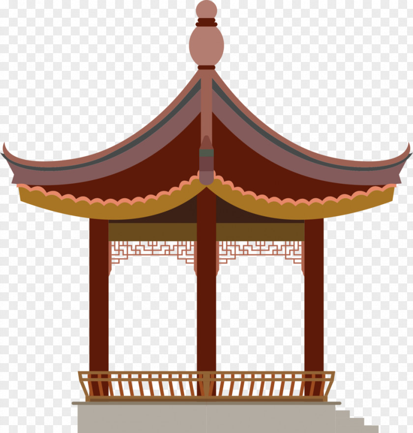 Design Logo Chinese Pavilion Gazebo PNG