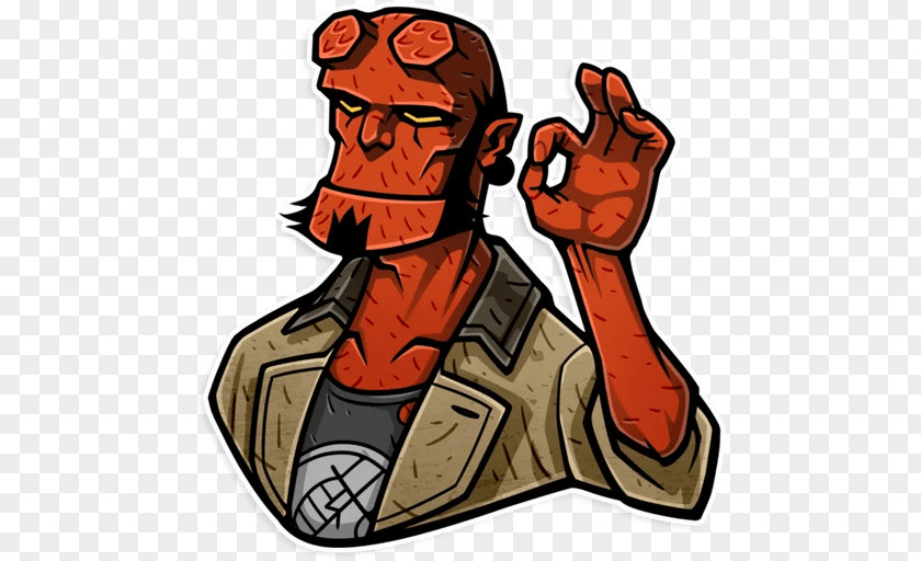 Hellboy Pennant Telegram Sticker Clip Art Bureau For Paranormal Research And Defense PNG