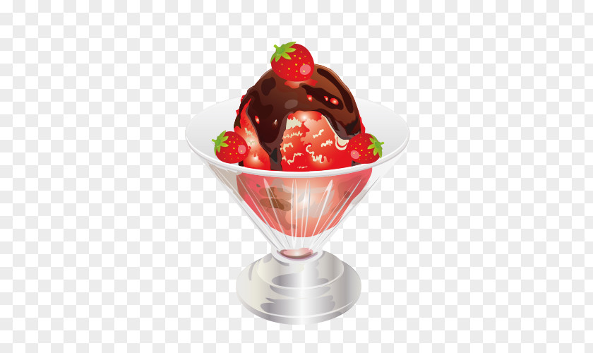Ice Cream Strawberry Fruit Salad PNG